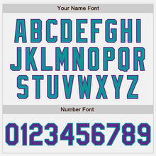 Load image into Gallery viewer, Custom White Purple-Teal Authentic Two Tone Baseball Jersey