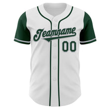 Load image into Gallery viewer, Custom White Green-Gray Authentic Two Tone Baseball Jersey