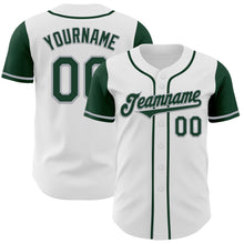 Load image into Gallery viewer, Custom White Green-Gray Authentic Two Tone Baseball Jersey