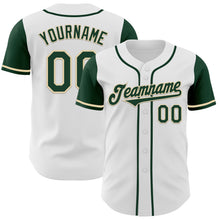 Load image into Gallery viewer, Custom White Green-Cream Authentic Two Tone Baseball Jersey