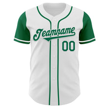 Load image into Gallery viewer, Custom White Kelly Green Authentic Two Tone Baseball Jersey