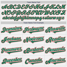 Load image into Gallery viewer, Custom White Kelly Green-Red Authentic Two Tone Baseball Jersey