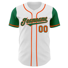 Load image into Gallery viewer, Custom White Kelly Green-Orange Authentic Two Tone Baseball Jersey