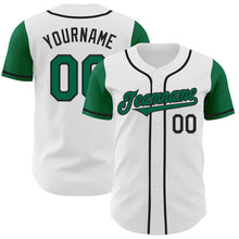 Load image into Gallery viewer, Custom White Kelly Green-Black Authentic Two Tone Baseball Jersey