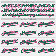 Load image into Gallery viewer, Custom White Kelly Green-Pink Authentic Two Tone Baseball Jersey