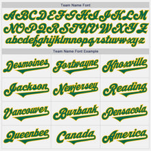 Load image into Gallery viewer, Custom White Kelly Green-Gold Authentic Two Tone Baseball Jersey