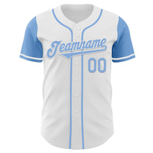 Load image into Gallery viewer, Custom White Light Blue Authentic Two Tone Baseball Jersey