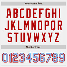 Load image into Gallery viewer, Custom White Light Blue-Red Authentic Two Tone Baseball Jersey