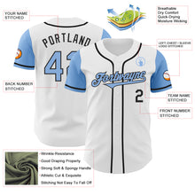 Load image into Gallery viewer, Custom White Light Blue-Black Authentic Two Tone Baseball Jersey