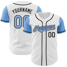 Load image into Gallery viewer, Custom White Light Blue-Black Authentic Two Tone Baseball Jersey
