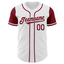 Load image into Gallery viewer, Custom White Crimson Authentic Two Tone Baseball Jersey