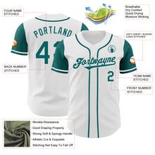 Load image into Gallery viewer, Custom White Teal Authentic Two Tone Baseball Jersey