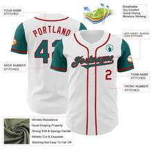 Load image into Gallery viewer, Custom White Teal-Red Authentic Two Tone Baseball Jersey