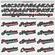 Load image into Gallery viewer, Custom White Teal-Red Authentic Two Tone Baseball Jersey