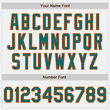 Load image into Gallery viewer, Custom White Teal-Orange Authentic Two Tone Baseball Jersey