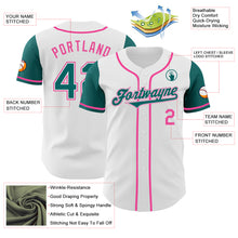 Load image into Gallery viewer, Custom White Teal-Pink Authentic Two Tone Baseball Jersey