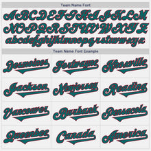 Load image into Gallery viewer, Custom White Teal-Crimson Authentic Two Tone Baseball Jersey