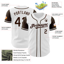 Load image into Gallery viewer, Custom White Brown Authentic Two Tone Baseball Jersey