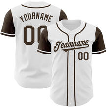 Load image into Gallery viewer, Custom White Brown Authentic Two Tone Baseball Jersey