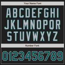 Load image into Gallery viewer, Custom Black Midnight Green-Gray Authentic Two Tone Baseball Jersey