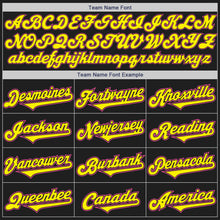 Load image into Gallery viewer, Custom Black Light Yellow-Pink Authentic Two Tone Baseball Jersey