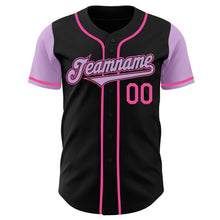Load image into Gallery viewer, Custom Black Light Purple-Pink Authentic Two Tone Baseball Jersey