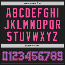 Load image into Gallery viewer, Custom Black Medium Purple-Pink Authentic Two Tone Baseball Jersey