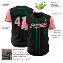 Load image into Gallery viewer, Custom Black Medium Pink-Kelly Green Authentic Two Tone Baseball Jersey