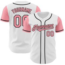 Load image into Gallery viewer, Custom White Medium Pink-Black Authentic Two Tone Baseball Jersey