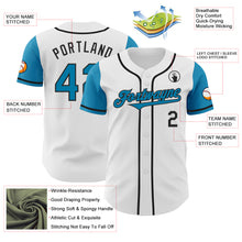 Load image into Gallery viewer, Custom White Panther Blue-Black Authentic Two Tone Baseball Jersey