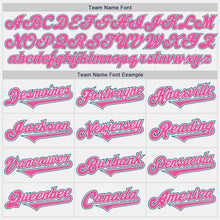 Load image into Gallery viewer, Custom White Teal-Pink Authentic Two Tone Baseball Jersey