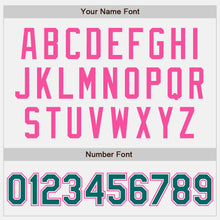 Load image into Gallery viewer, Custom White Teal-Pink Authentic Two Tone Baseball Jersey