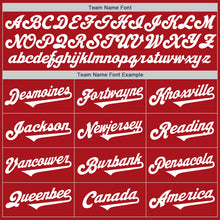 Load image into Gallery viewer, Custom Red White Authentic Two Tone Baseball Jersey