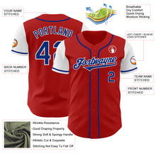 Load image into Gallery viewer, Custom Red Royal-White Authentic Two Tone Baseball Jersey