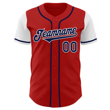 Load image into Gallery viewer, Custom Red Navy-White Authentic Two Tone Baseball Jersey