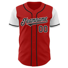 Load image into Gallery viewer, Custom Red Black-White Authentic Two Tone Baseball Jersey