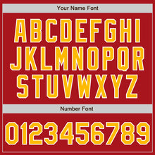 Load image into Gallery viewer, Custom Red Gold-White Authentic Two Tone Baseball Jersey