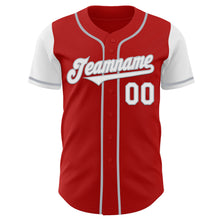 Load image into Gallery viewer, Custom Red White-Gray Authentic Two Tone Baseball Jersey