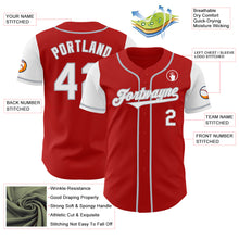 Load image into Gallery viewer, Custom Red White-Gray Authentic Two Tone Baseball Jersey