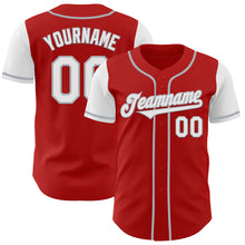 Load image into Gallery viewer, Custom Red White-Gray Authentic Two Tone Baseball Jersey