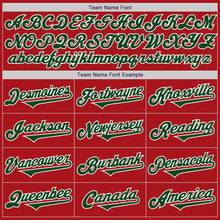 Load image into Gallery viewer, Custom Red Green-White Authentic Two Tone Baseball Jersey