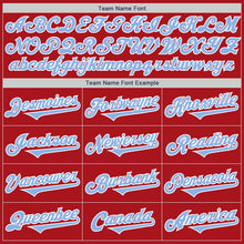 Load image into Gallery viewer, Custom Red Light Blue-White Authentic Two Tone Baseball Jersey