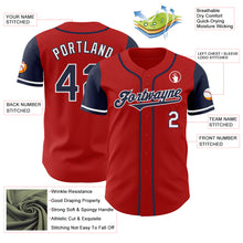 Load image into Gallery viewer, Custom Red Navy-White Authentic Two Tone Baseball Jersey