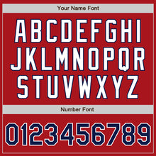 Load image into Gallery viewer, Custom Red Navy-White Authentic Two Tone Baseball Jersey