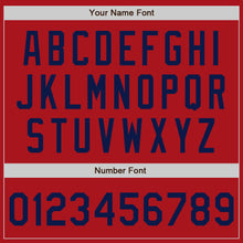 Load image into Gallery viewer, Custom Red Navy Authentic Two Tone Baseball Jersey