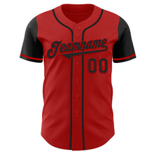 Load image into Gallery viewer, Custom Red Black Authentic Two Tone Baseball Jersey