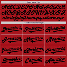 Load image into Gallery viewer, Custom Red Black Authentic Two Tone Baseball Jersey