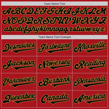 Load image into Gallery viewer, Custom Red Black-Old Gold Authentic Two Tone Baseball Jersey