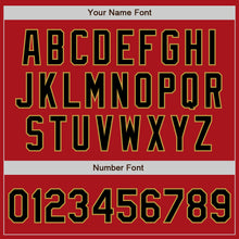 Load image into Gallery viewer, Custom Red Black-Old Gold Authentic Two Tone Baseball Jersey