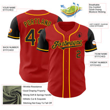 Load image into Gallery viewer, Custom Red Black-Gold Authentic Two Tone Baseball Jersey